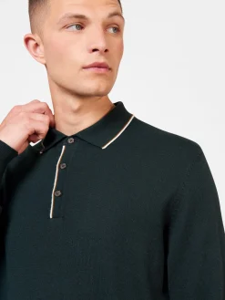 Ben Sherman Sweaters & Knits^Tipped Merino Knit Sweater Polo Dark Green