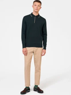 Ben Sherman Sweaters & Knits^Tipped Merino Knit Sweater Polo Dark Green