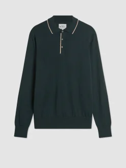 Ben Sherman Sweaters & Knits^Tipped Merino Knit Sweater Polo Dark Green