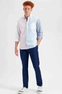Ben Sherman Shirts^Varsity Oxford Color Blocked Organic Shirt Washed Pink