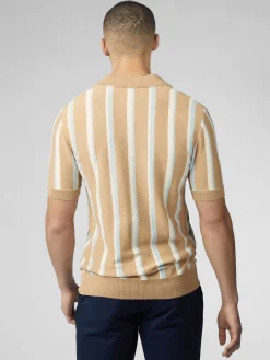 Ben Sherman Sweaters & Knits^Vertical Stripe Open Neck Polo - Stone