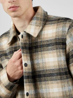 Ben Sherman Outerwear & Jackets^Wool Blend Check Coach Jacket Camel Check